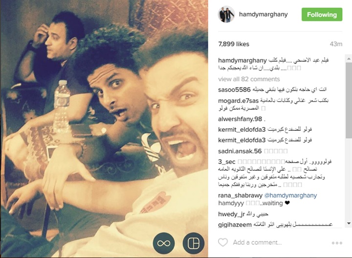 بالصورة.. حمدى الميرغنى داخل كواليس فيلم "كلب بلدى" 