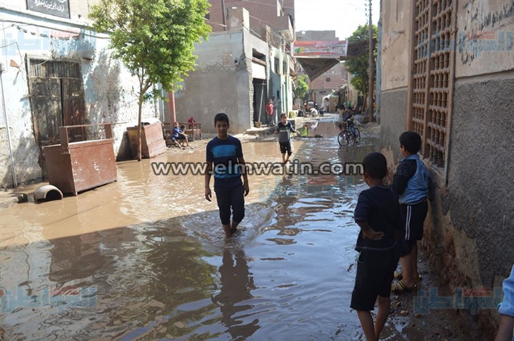 بالصور.. غرق منازل "القيسارية" بعد انفجار ماسورة مياه في أسيوط