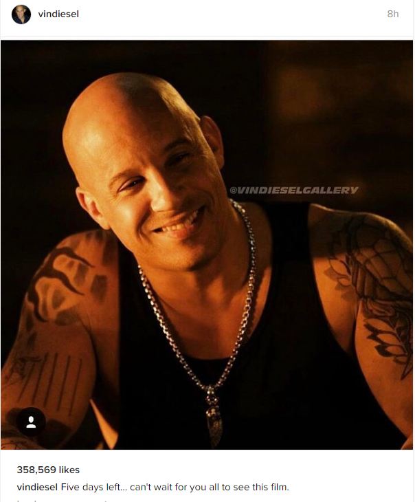 فان ديزل ينتهي من تصوير فيلمه الجديد "The Return of Xander Cage"