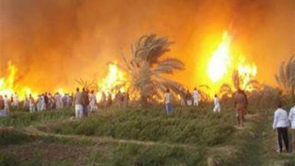 حريق هائل فى القرية