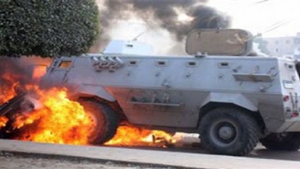 انفجار قنبلة في مدرعة