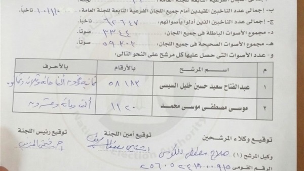 فرز الأصوات بمركز