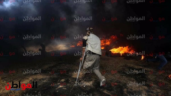 مواطن فلسطيني أثناء