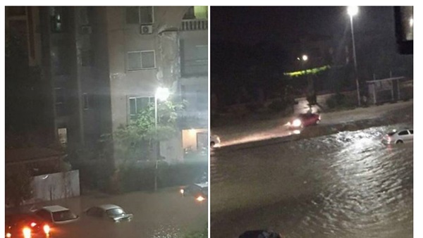 غرق السيارات والشوارع