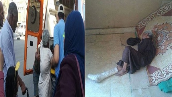 نقل مسن مصاب بالسويس
