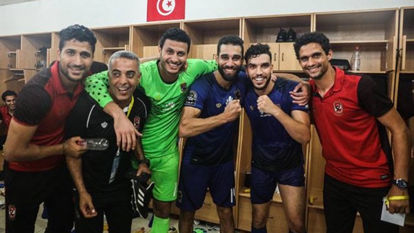 إحتفالات لاعبو الأهلي
