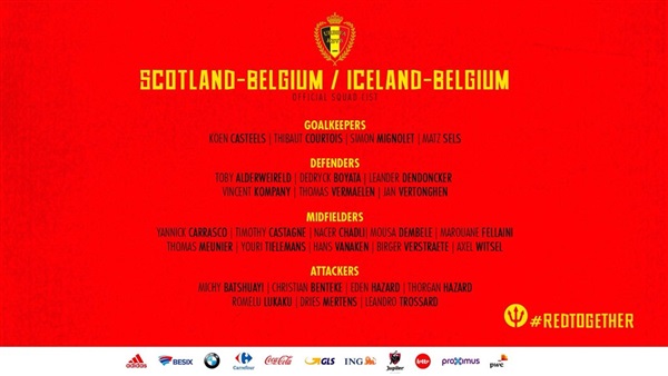 قائمة منتخب بلجيكا