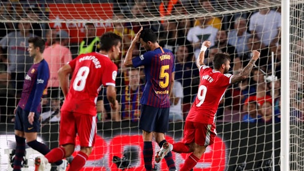 جانب من مباراه برشلونه
