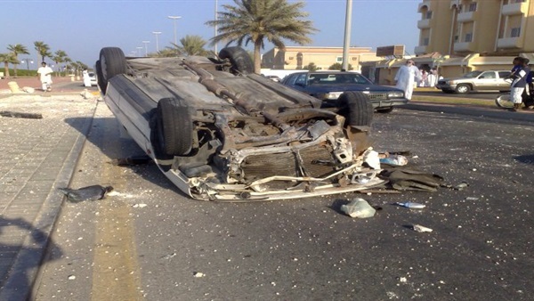 حادث انقلاب سيارة