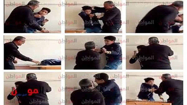 معلم يعتدي على طالب